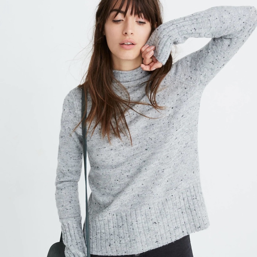 Madewell Donegal Inland Gray Coziest Yarn Turtleneck Sweater K5410 EUC Small